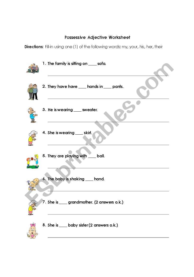 Possessive Adjectives worksheet