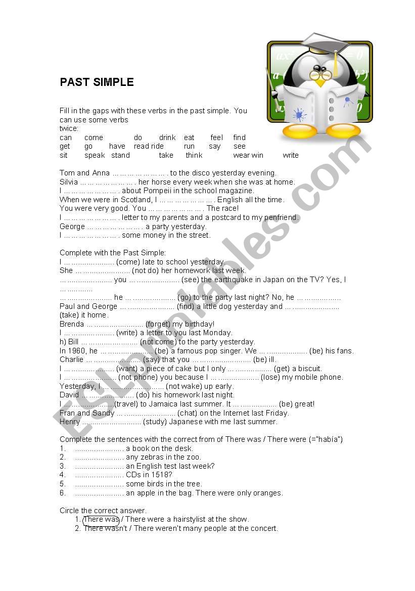 PAST SIMPLE 1 worksheet