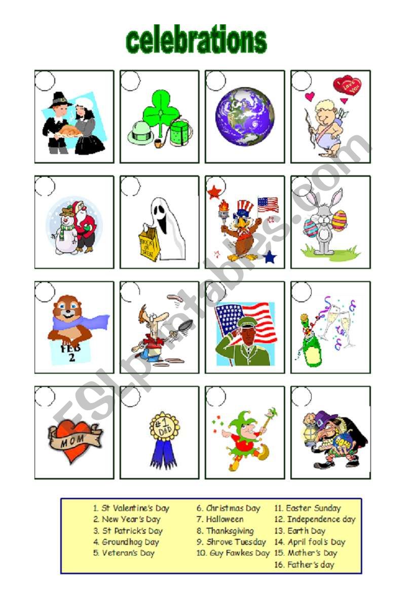 Celebrations 2/2 (04.08.09) worksheet