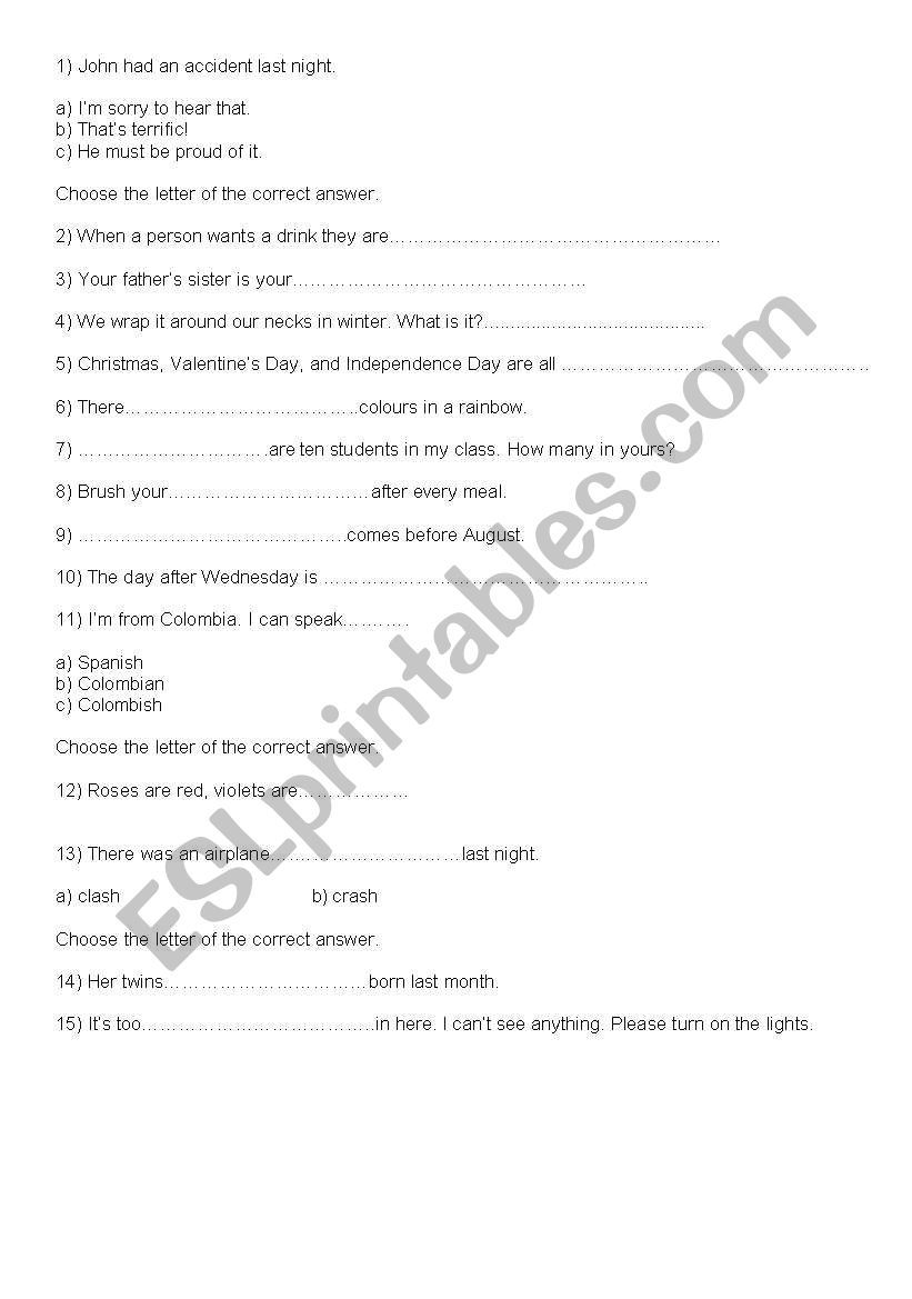 Text worksheet