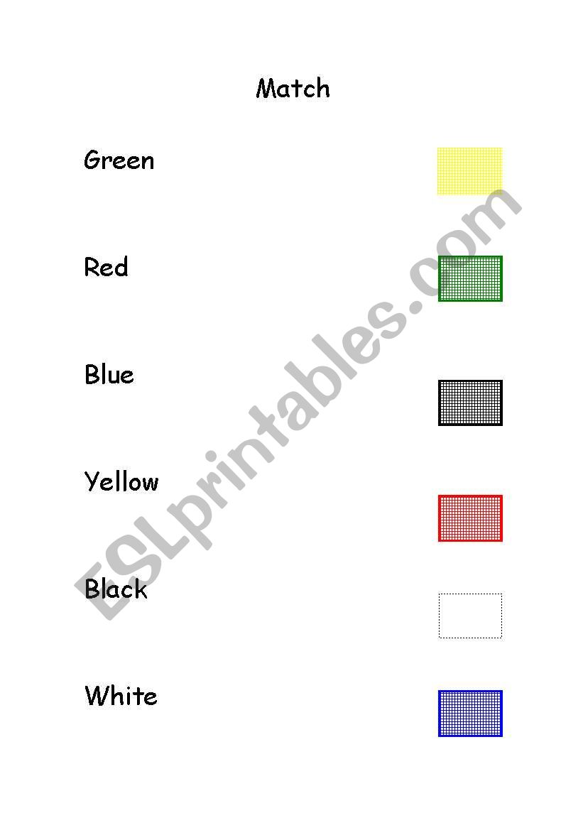 Match colors worksheet