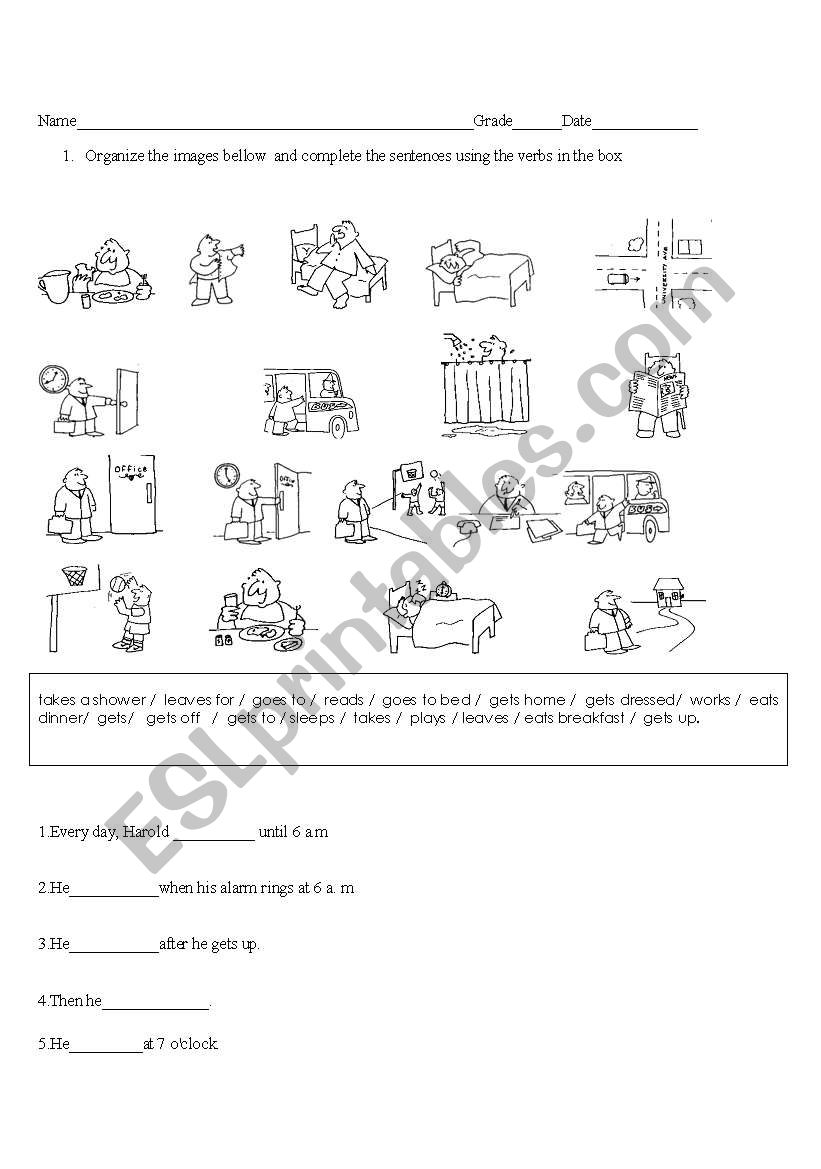 Dairy routines worksheet