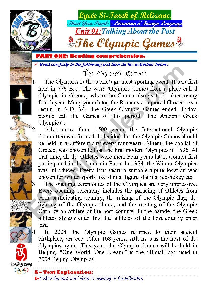 Talking About The Past. The Olympic Games. (Author-Bouabdellah) 03-08-2009