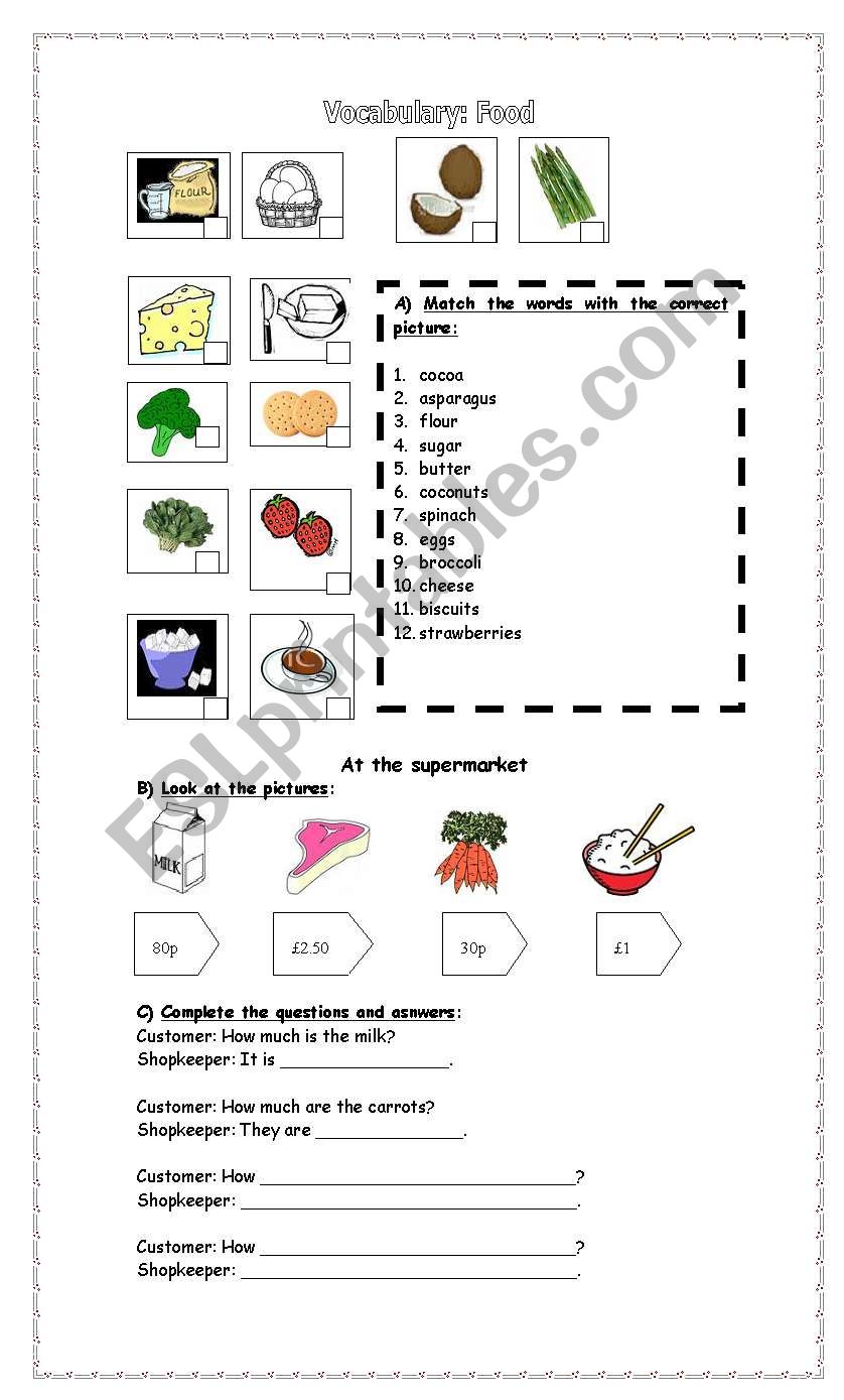 Food worksheet