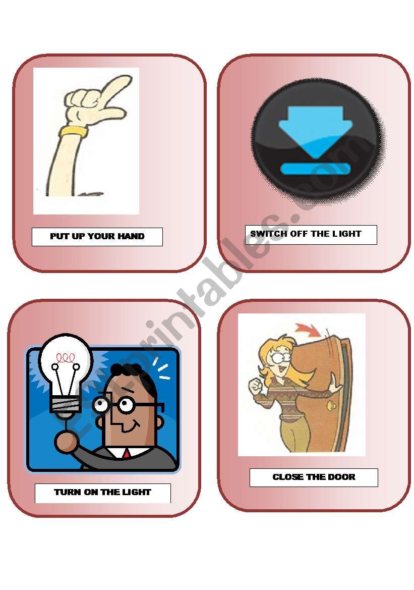 SIMON SAYS CARDS3 worksheet