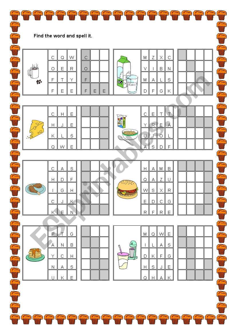 FOOD worksheet