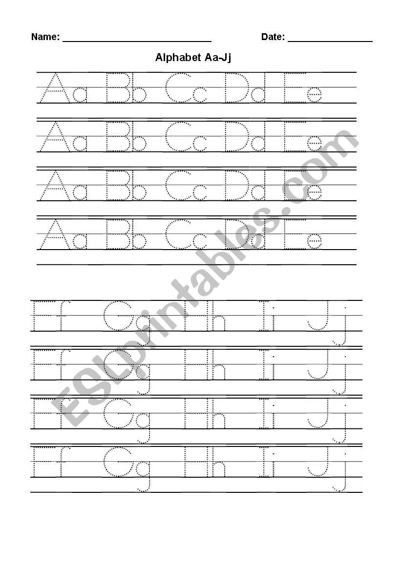 Alphabet handwriting - ESL worksheet by HelennaYang