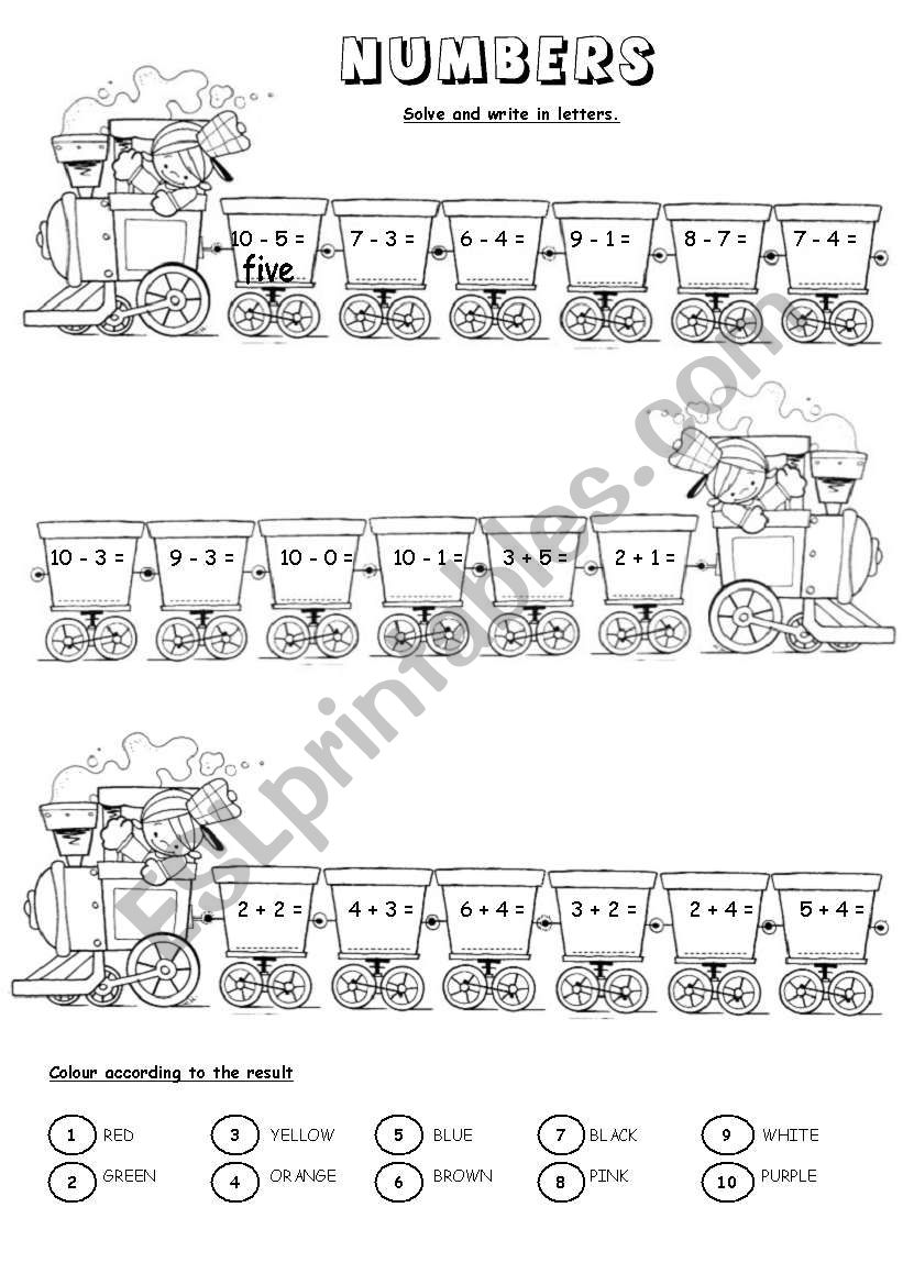 Numbers (1 to 10) worksheet