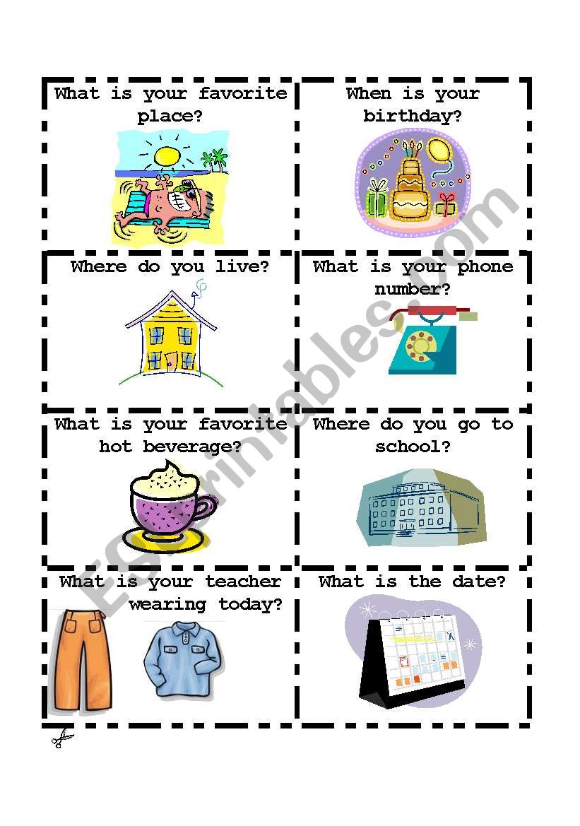 Talking Cards 3 of 4 worksheet