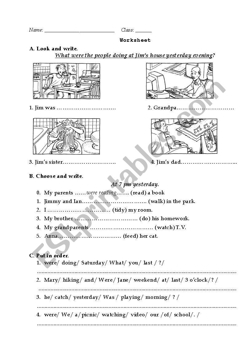 past continuous worksheet