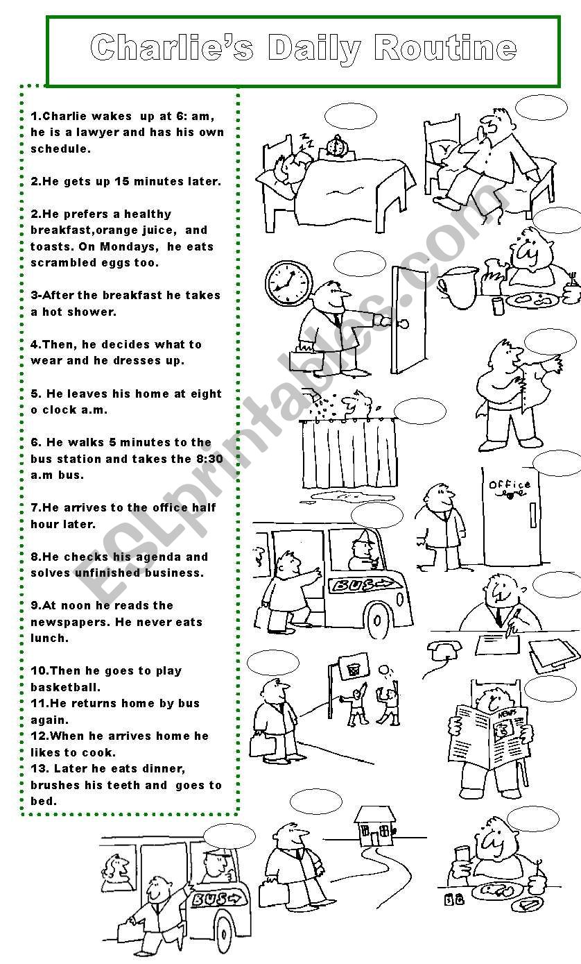 Charlies Daily Routine   Simple present