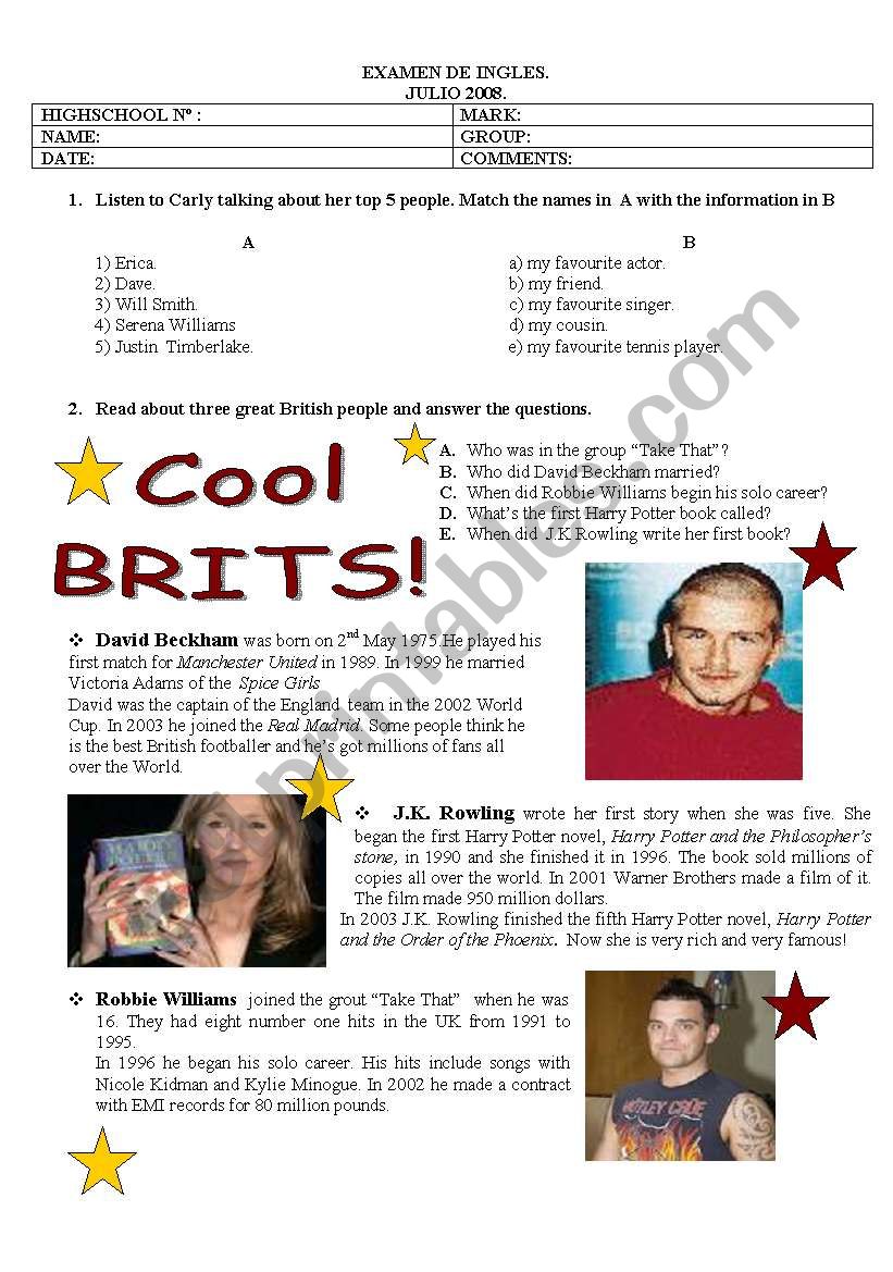 famous people biographies worksheet