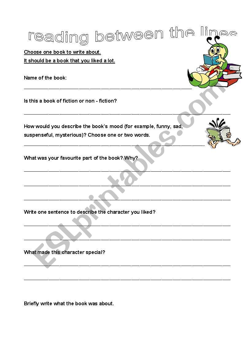 BOOK REVIEW worksheet