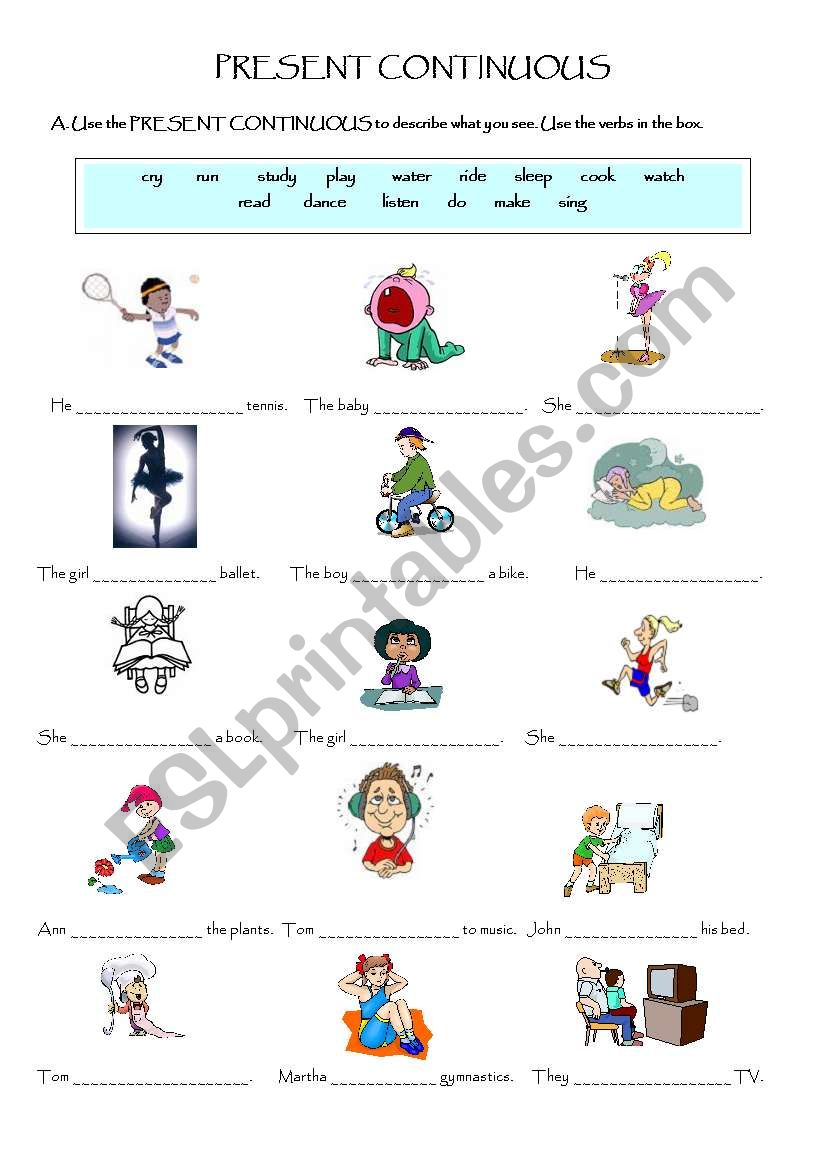 Present Continuous worksheet
