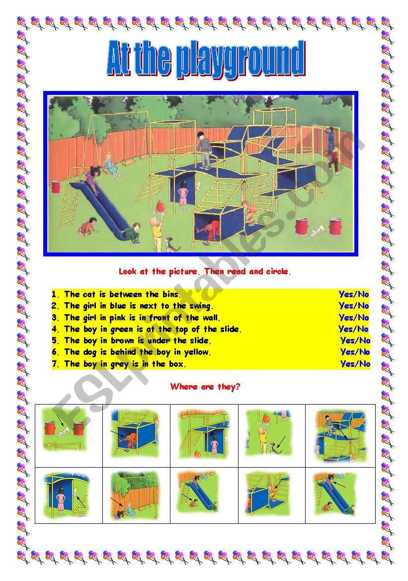 Prepositions for children worksheet