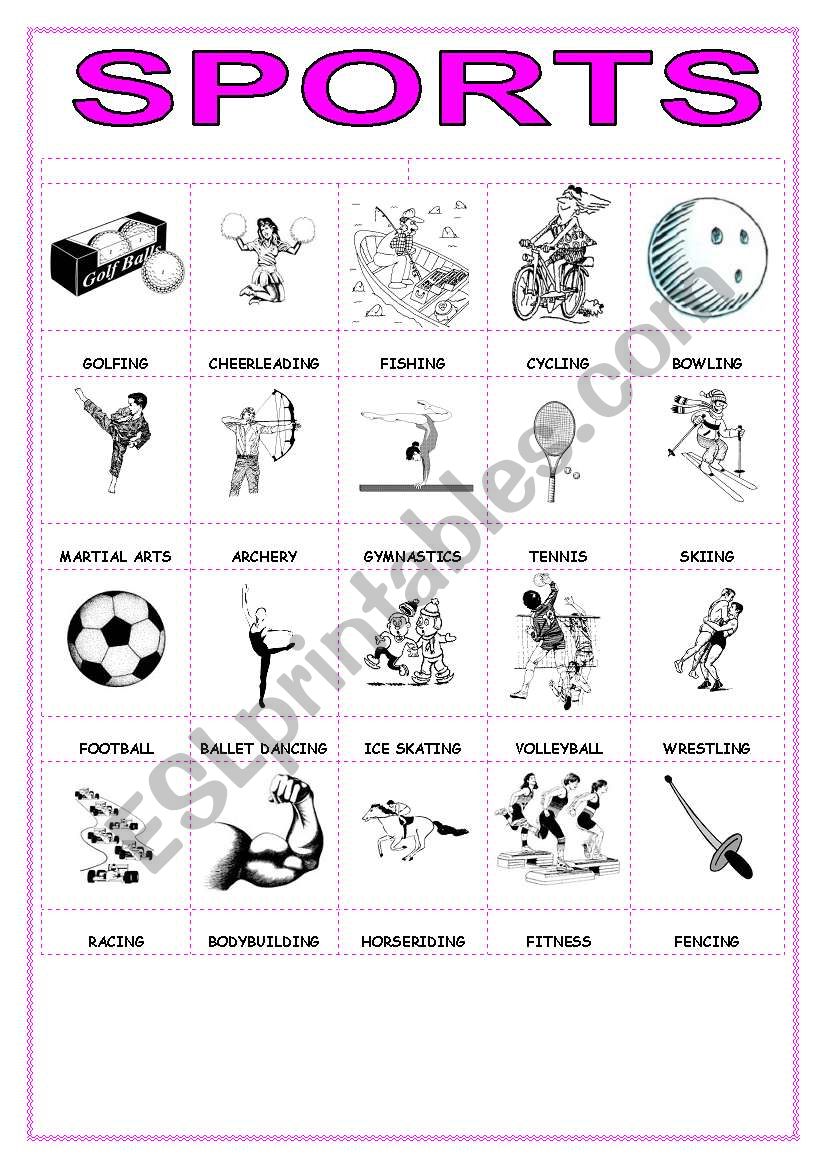 SPORTS POSTER worksheet