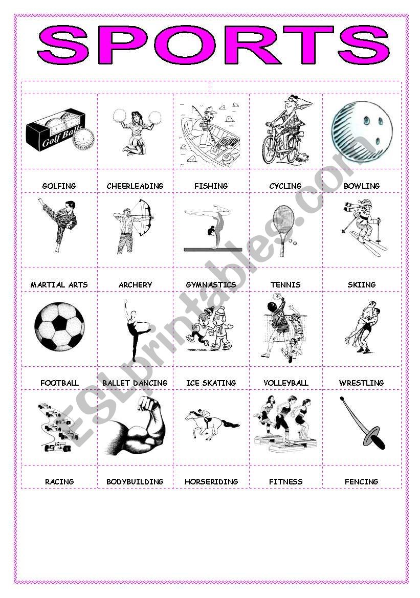 SPORTS POSTER worksheet