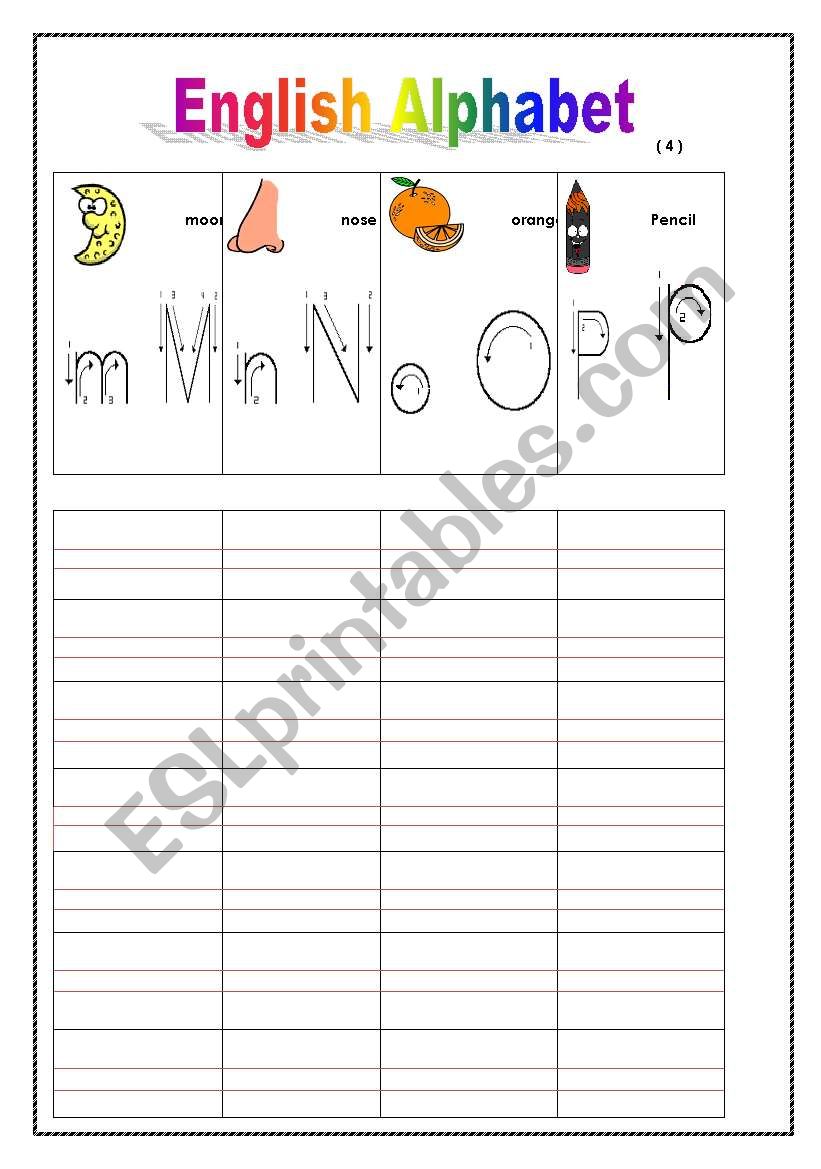 How to write English letters worksheet