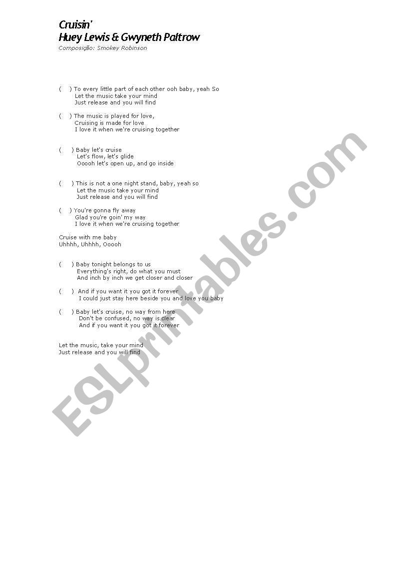 Song - Cruisin Huey Lewis & Gwyneth Paltrow