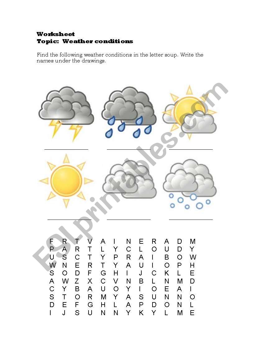 weather conditions worksheet