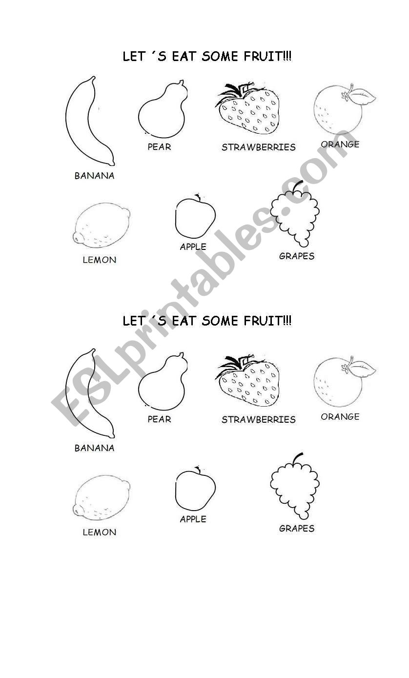 Lets eat some fruit! worksheet