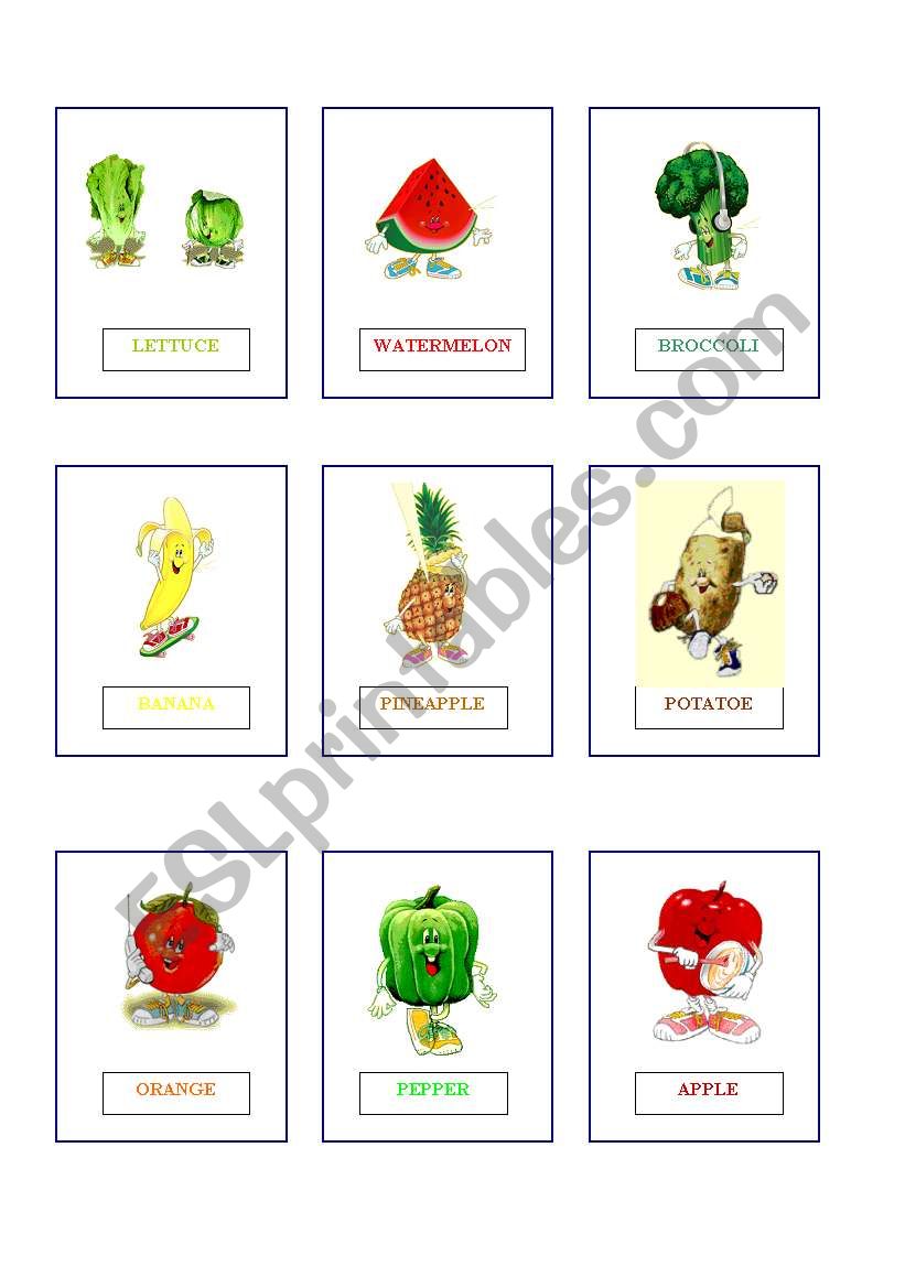 FOOD FLASHCARDS worksheet