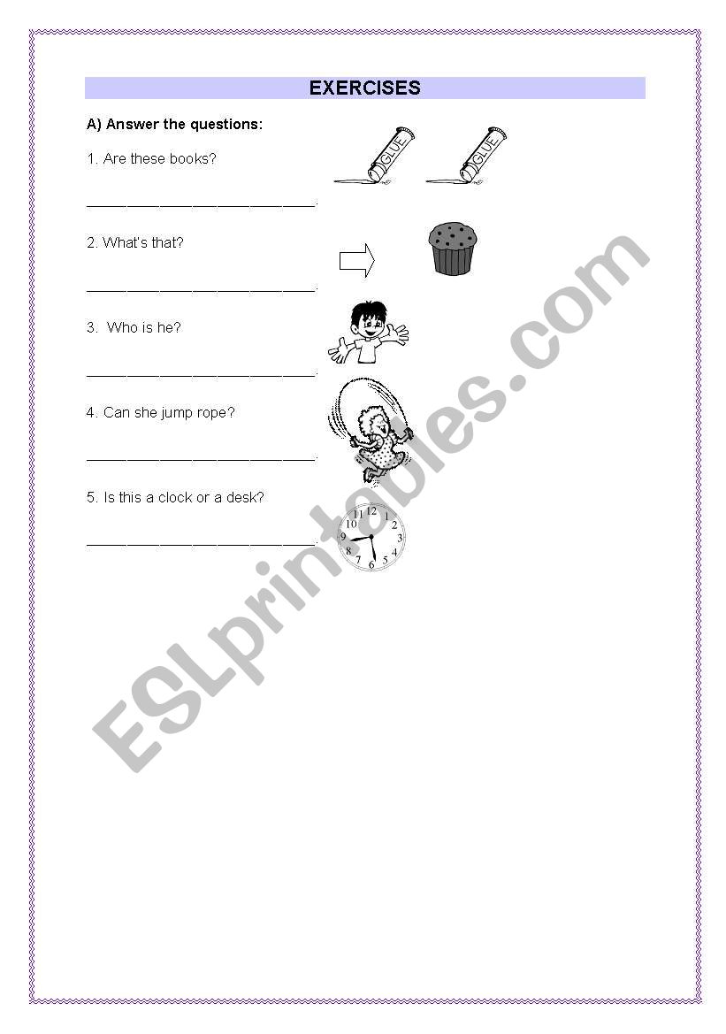 Children exercises - part 1 worksheet
