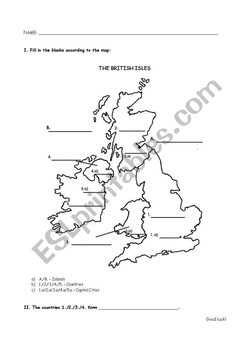 The British Isles worksheet