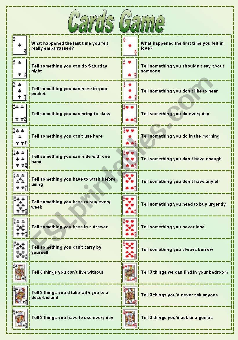 Conversation Cards Game (fully editable)