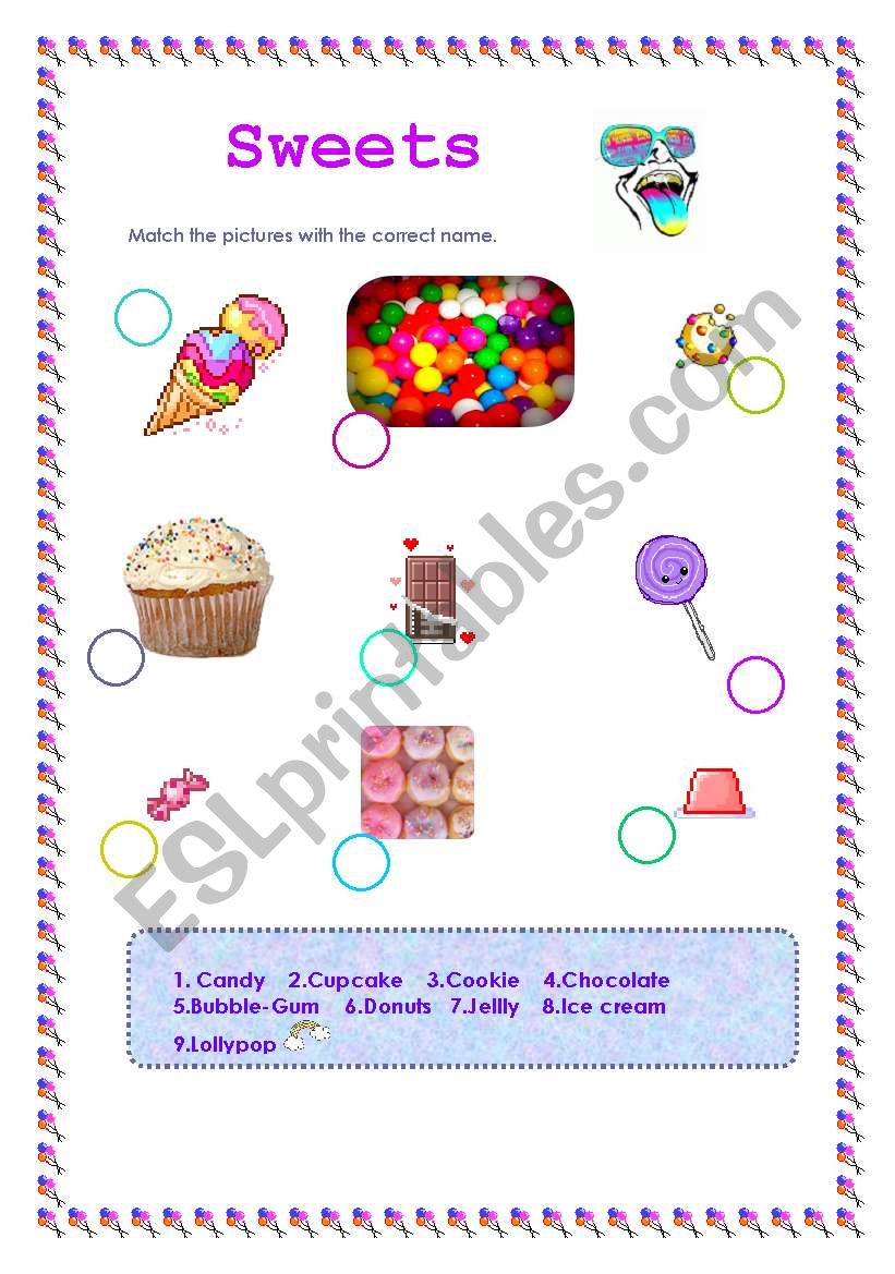 Sweets worksheet