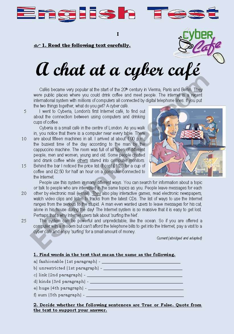 TEST - A CHAT AT A CYBER CAF (3 pages)