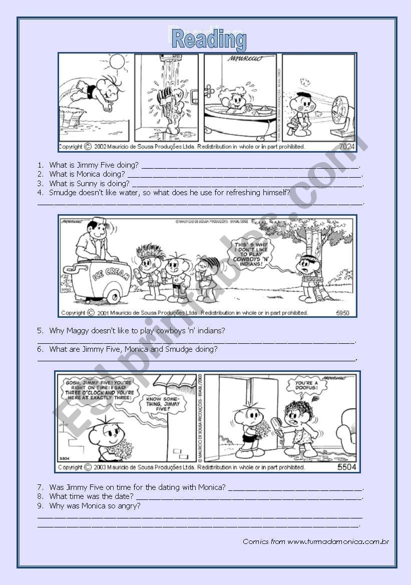 Reading Comics worksheet