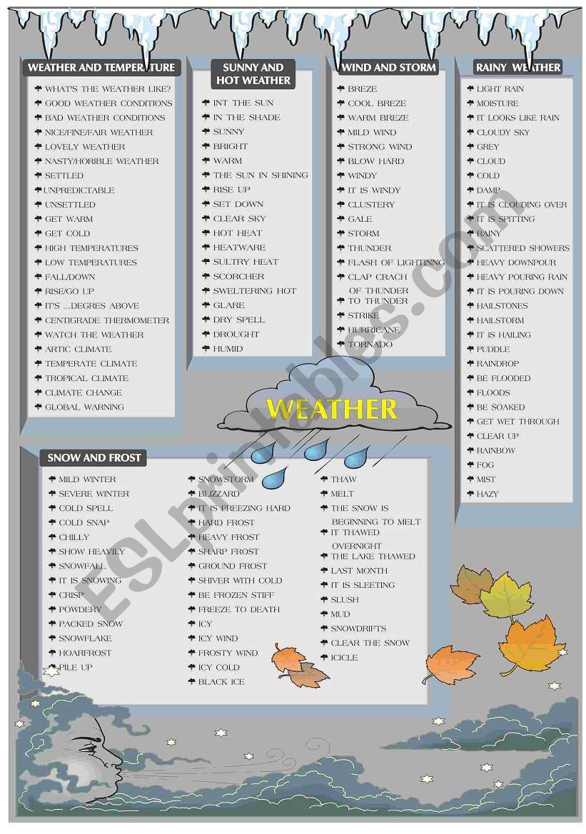 WORD MAP WEATHER worksheet