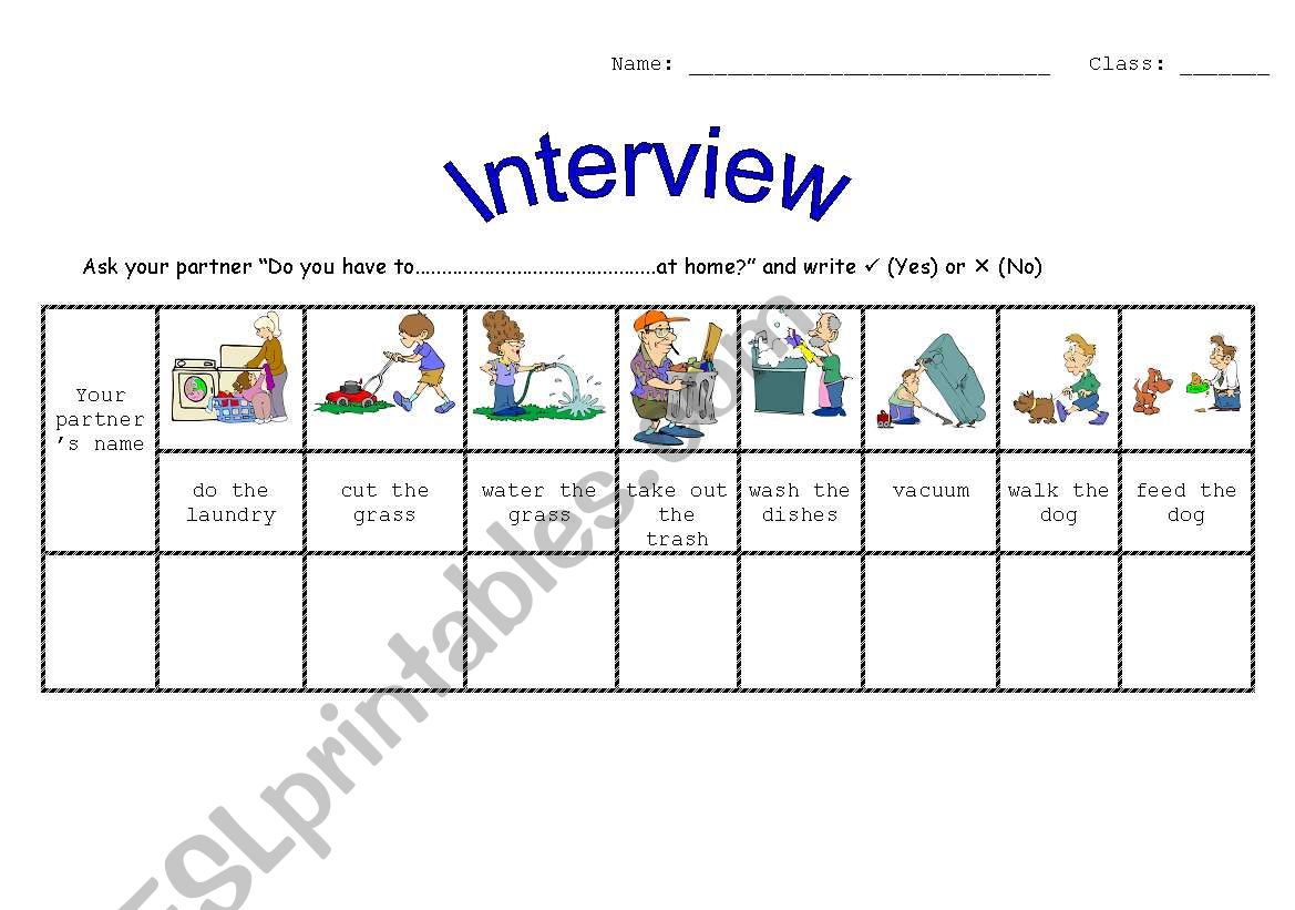 interview worksheet