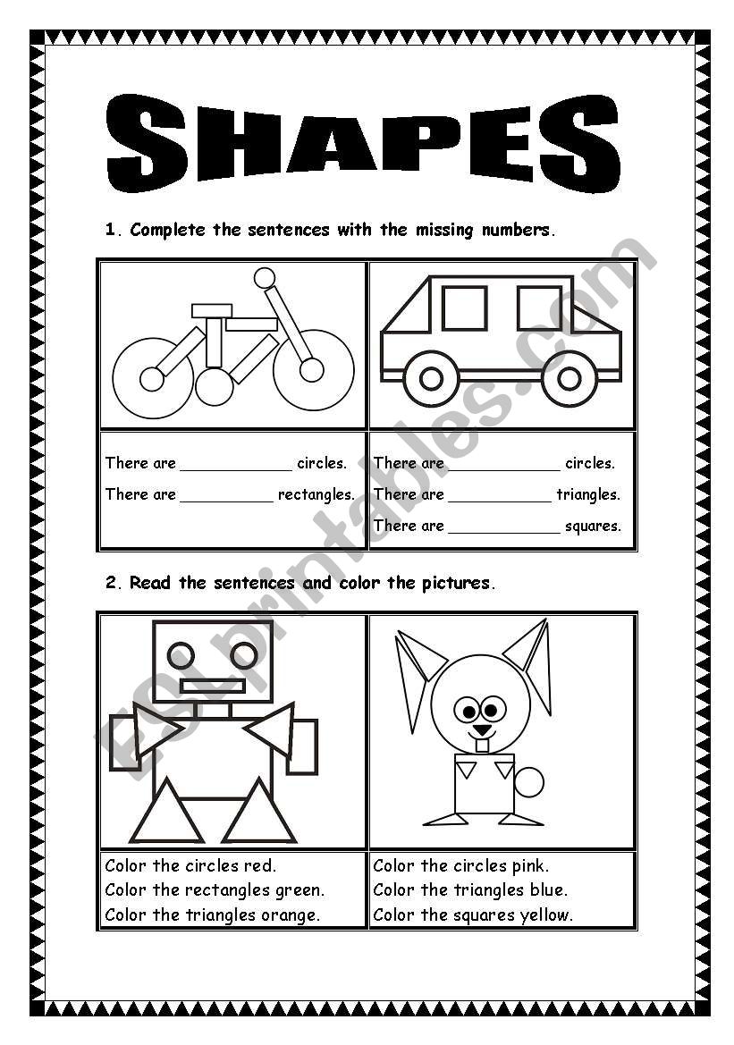 Shapes worksheet