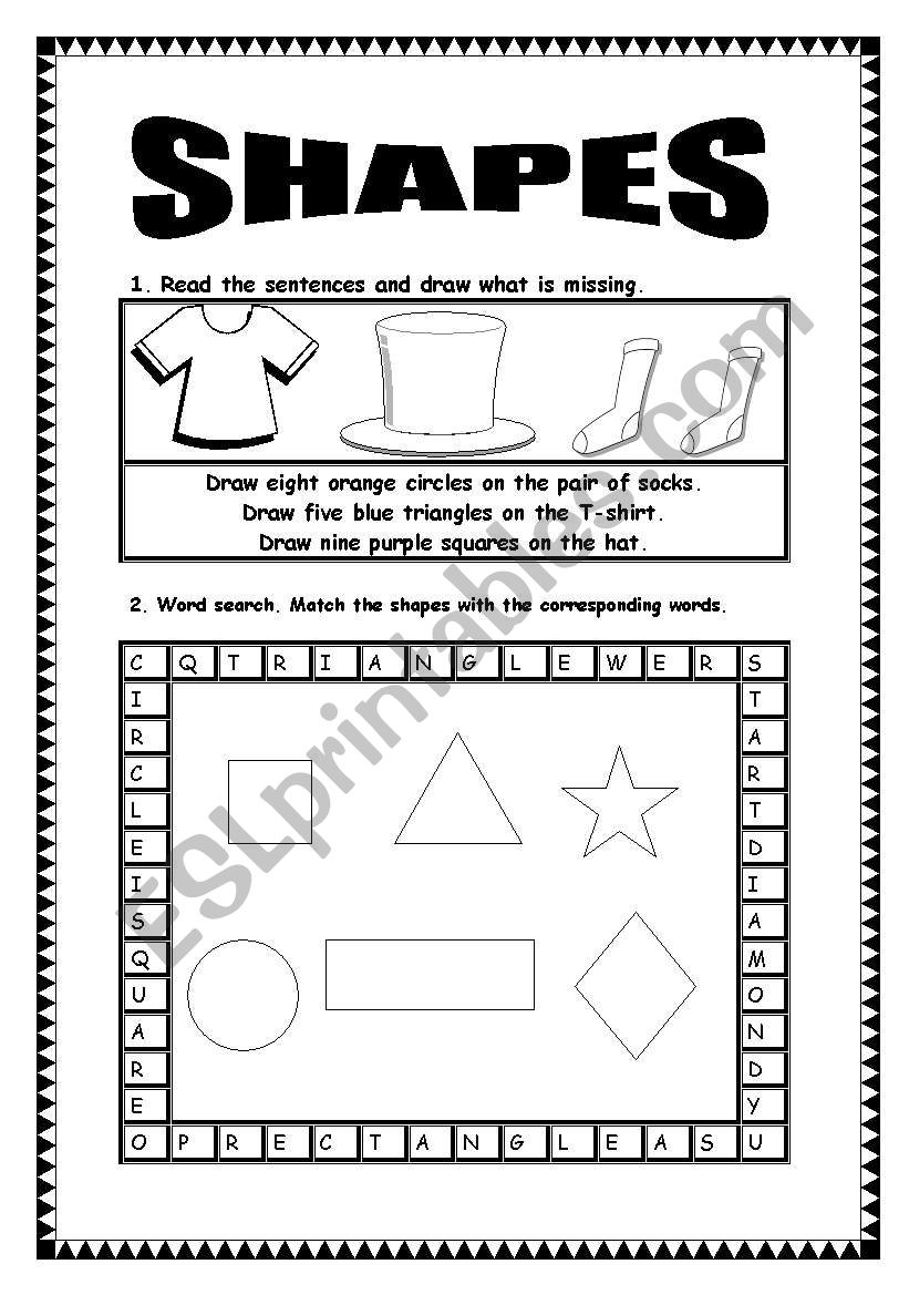 Shapes worksheet