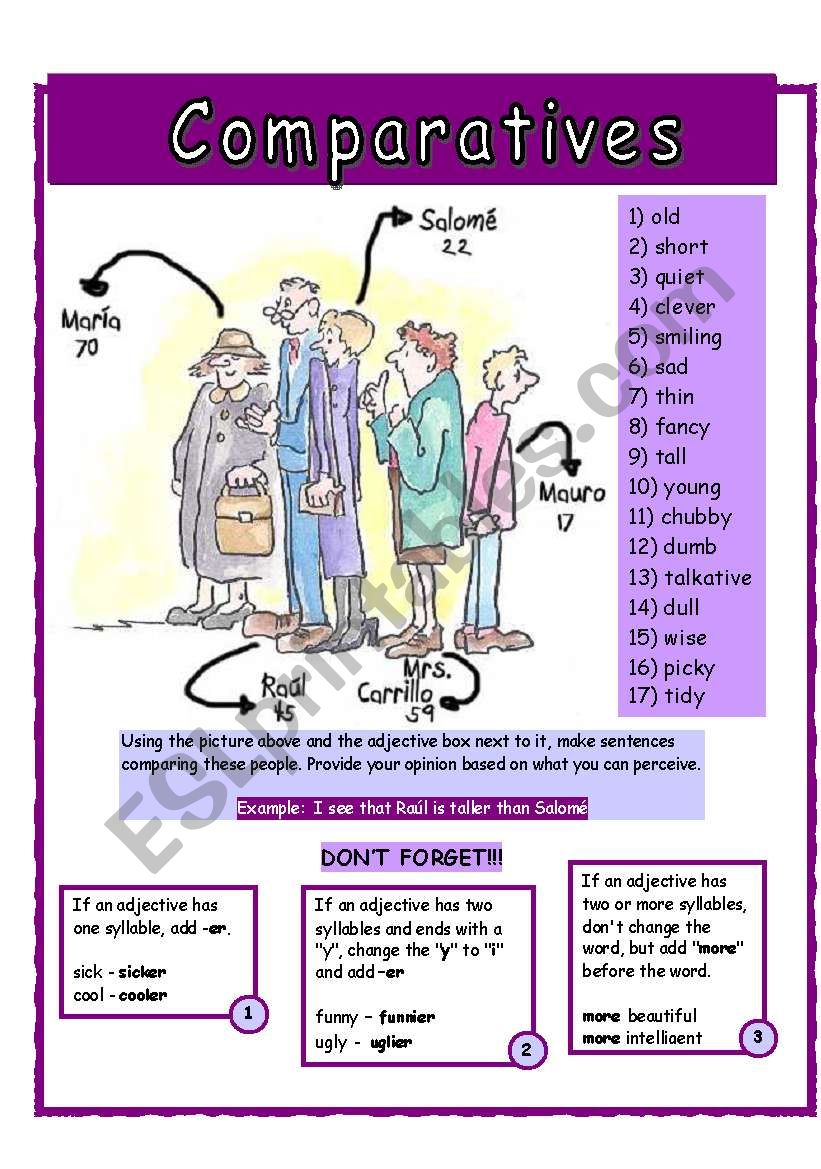 Comparatives worksheet