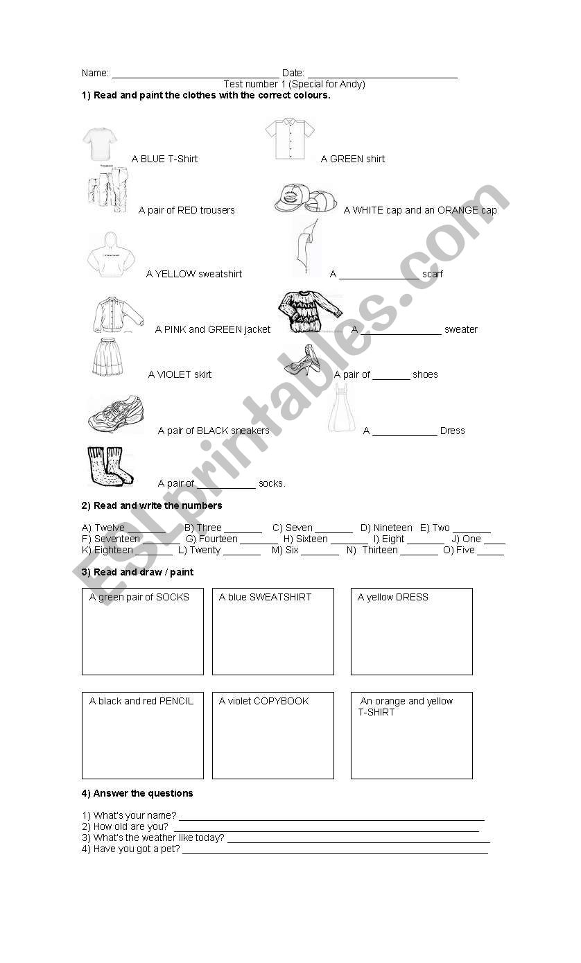 Test worksheet