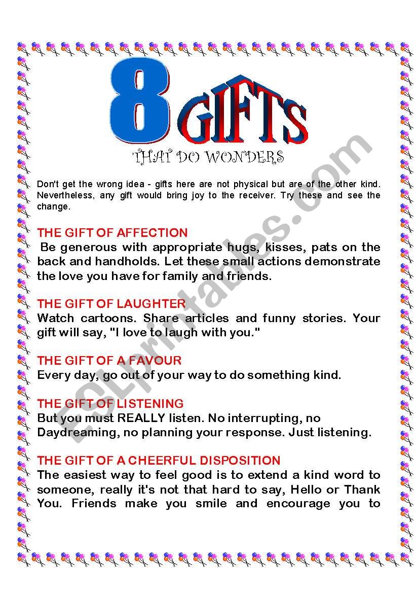 8 Gifts That Do Wonder in life