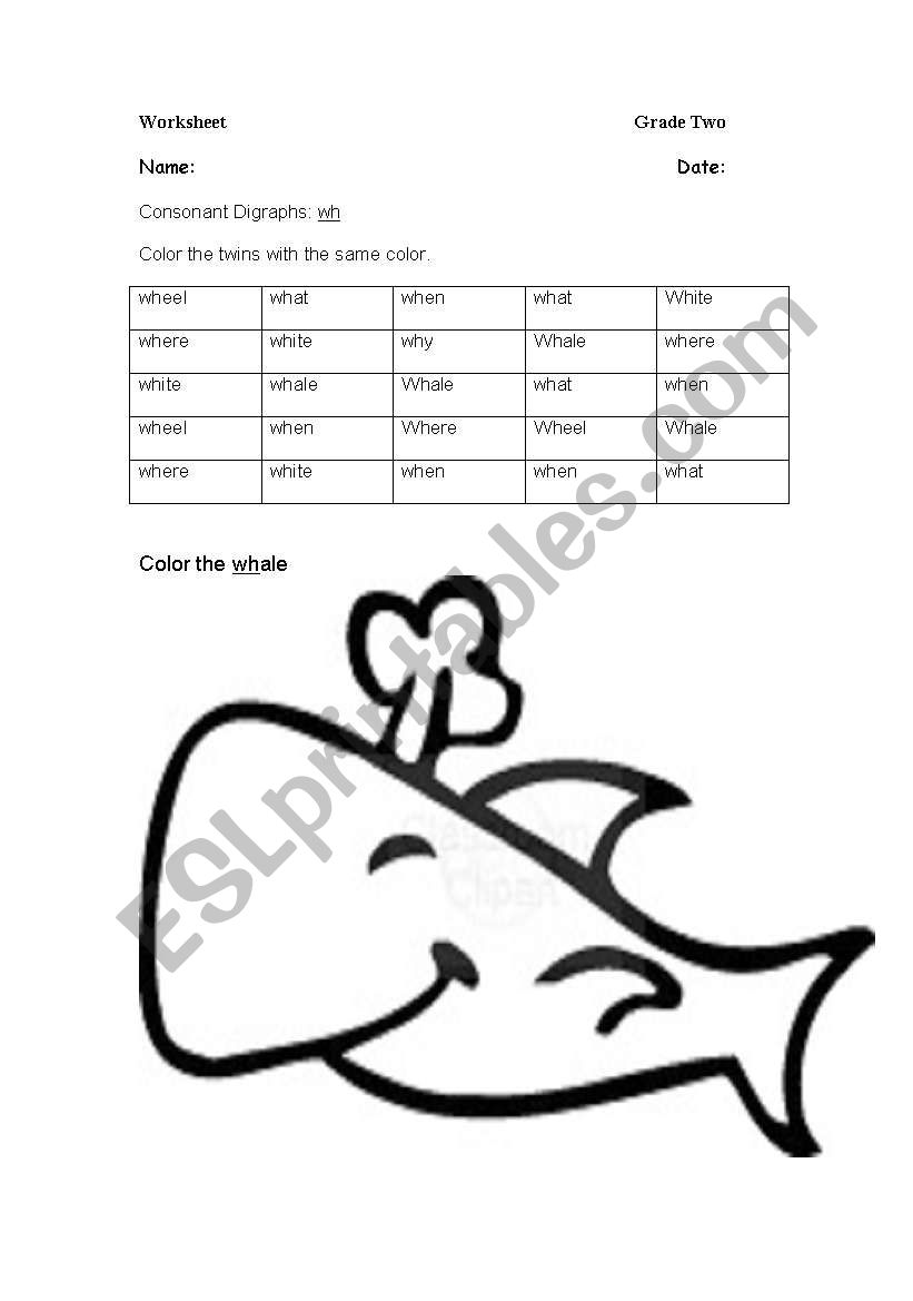 Consonant Digraphs worksheet