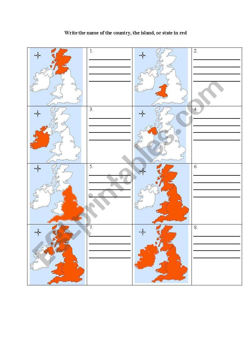 The British Isles worksheet