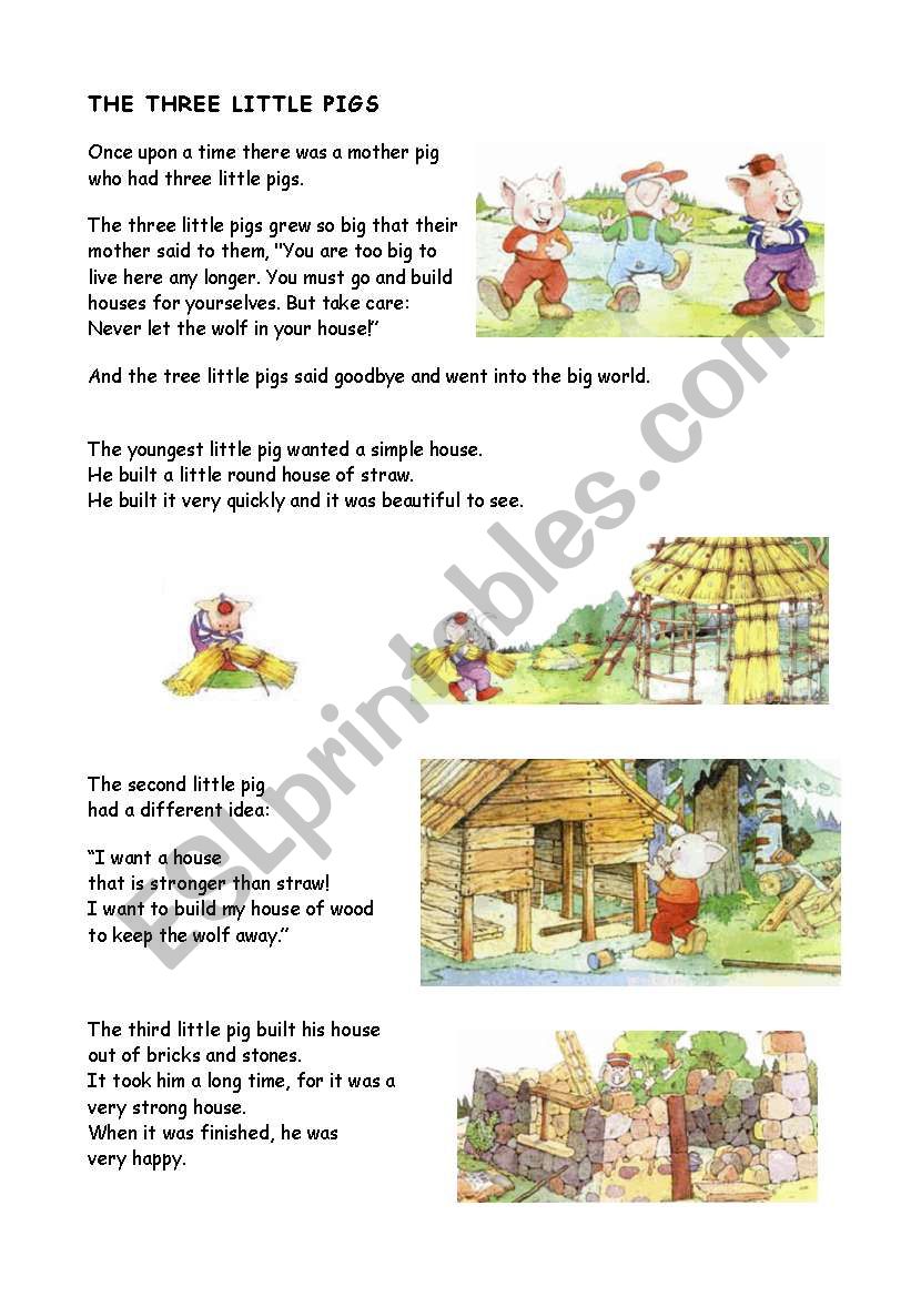 Three little pigs I worksheet