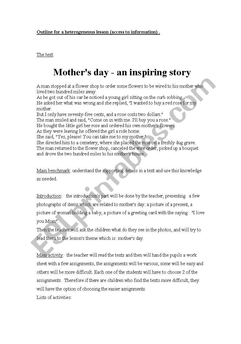 Mothers day - an inspiring story 