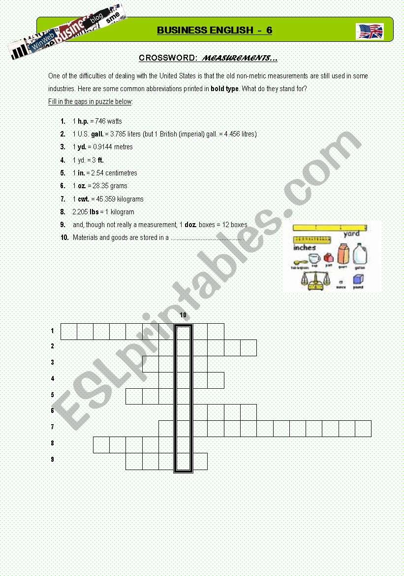 Business English 6 - Crossword