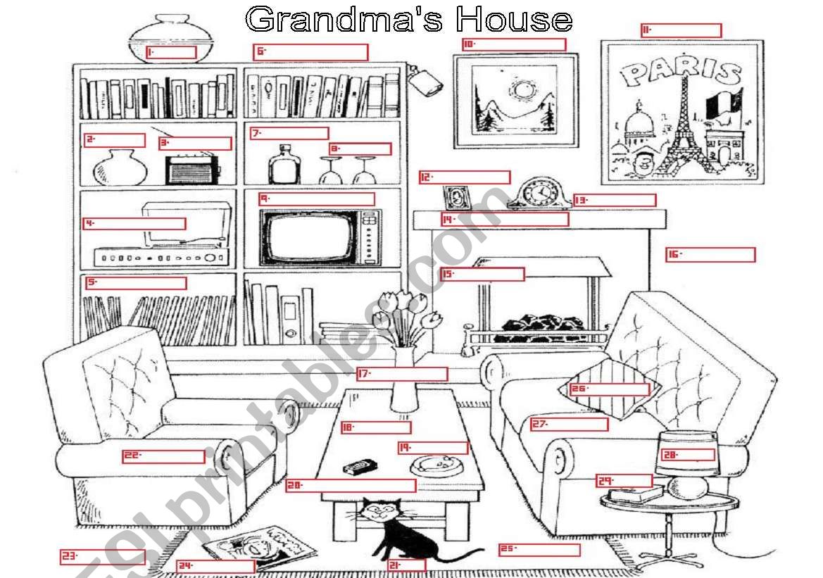 VOCABULARY: Grandmas House worksheet