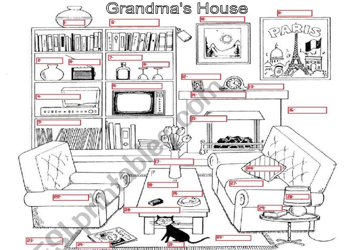 VOCABULARY: GrandmaÂ´s House worksheet