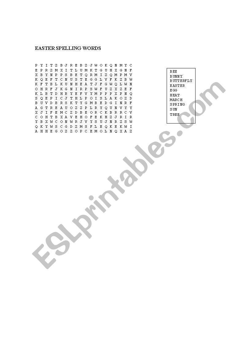 puzzle easter worksheet