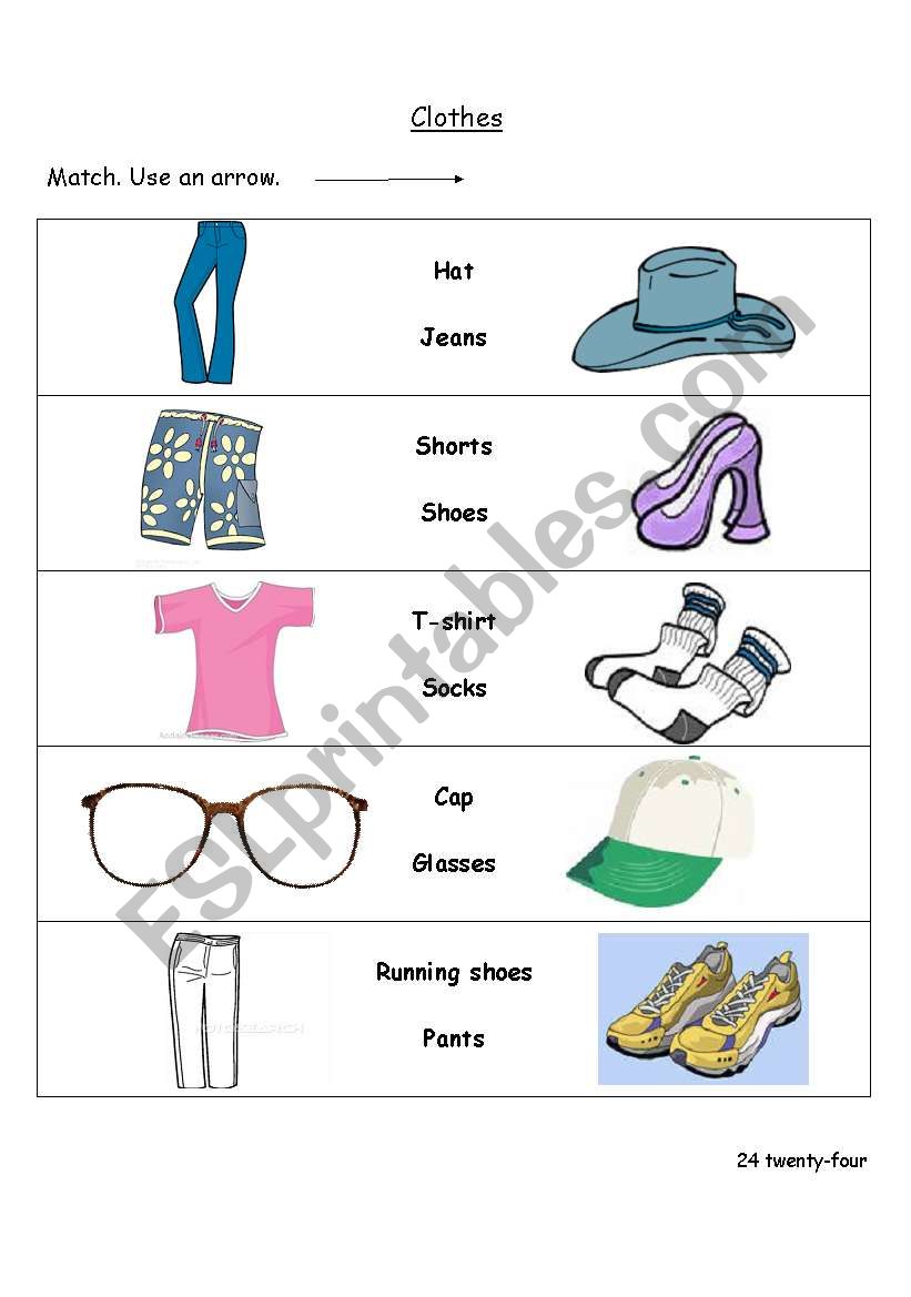 Clothes worksheet