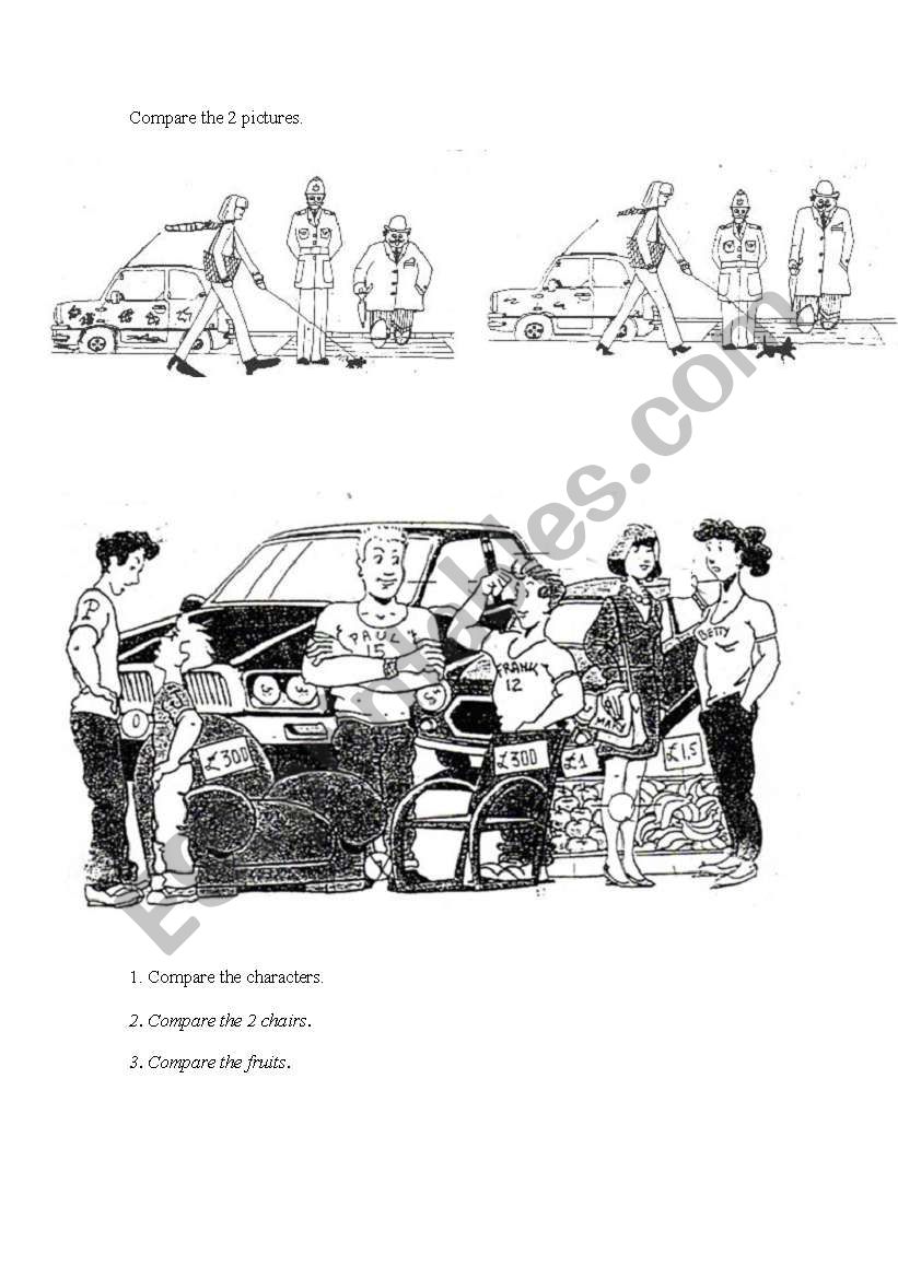 comparing people and things worksheet