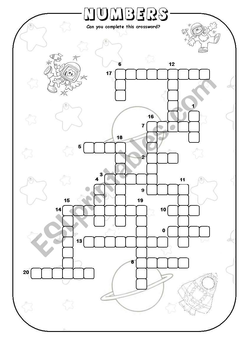 Numbers (1 to 20) worksheet